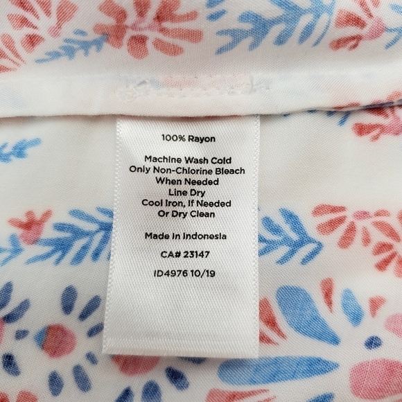 Talbots Ruffle Tie Neck Floral Long Sleeve Blouse - Picture 7 of 8